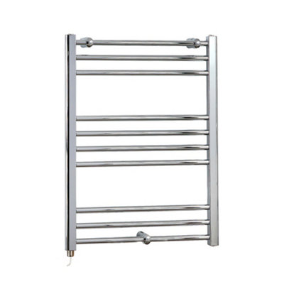 Homestylestore Chrome Straight Ladder Electric Heated Towel Rail 800 X 600mm from B&Q