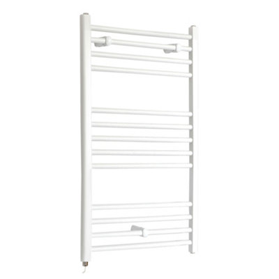 Homestylestore White Straight Ladder Electric Heated Towel Rail 1000 X 500mm from B&Q