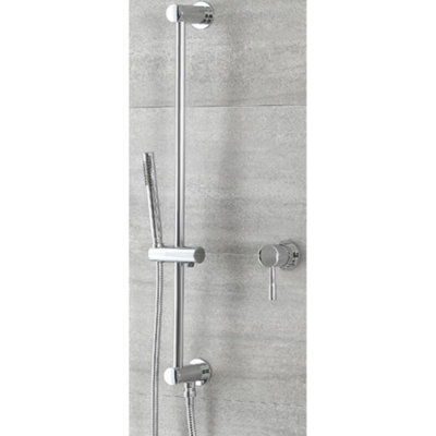 Homestylestore Chrome Manual Mixer Valve Hand Shower Riser Rail Kit from B&Q