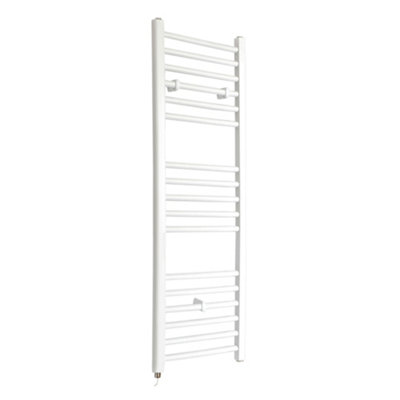Homestylestore White Straight Ladder Electric Heated Towel Rail 1200 X 400mm from B&Q