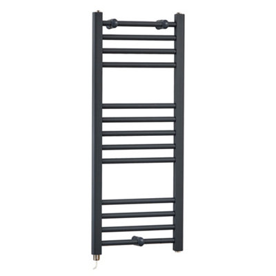 Homestylestore Anthracite Straight Ladder Electric Heated Towel Rail 1000 X 400mm from B&Q