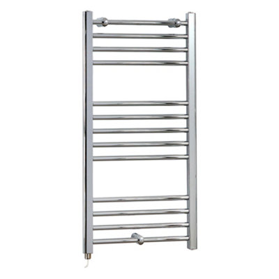 Homestylestore Chrome Straight Ladder Electric Heated Towel Rail 1000 X 500mm from B&Q