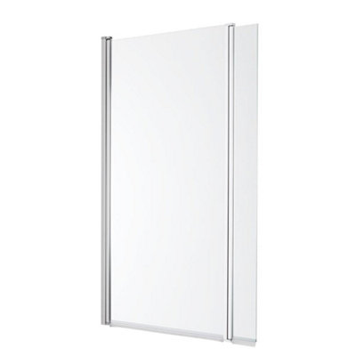 Homestylestore 1400 X 800mm Bathroom Bath Shower Glass L Shape Screen Chrome from B&Q