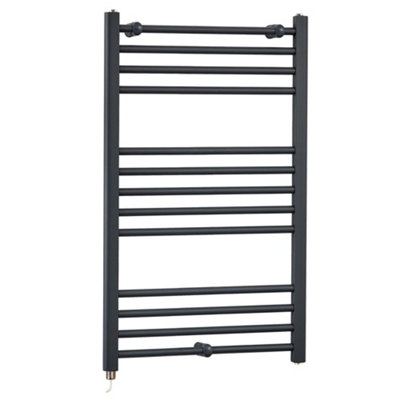 Homestylestore Anthracite Straight Ladder Electric Heated Towel Rail 1000 X 600mm from B&Q