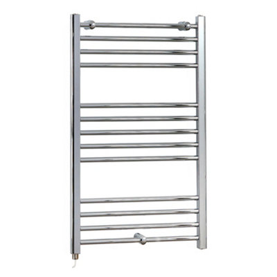 Homestylestore Chrome Straight Ladder Electric Heated Towel Rail 1000 X 600mm from B&Q