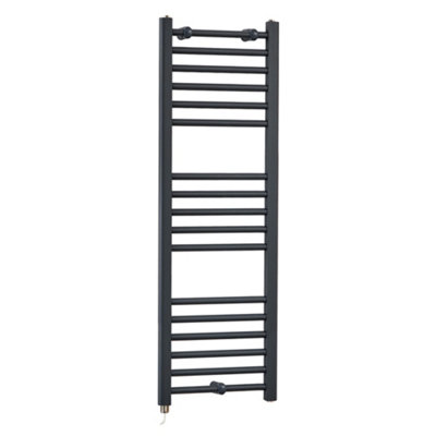 Homestylestore Anthracite Straight Ladder Electric Heated Towel Rail 1200 X 400mm from B&Q