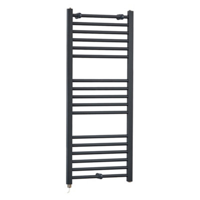 Homestylestore Anthracite Straight Ladder Electric Heated Towel Rail 1200 X 500mm from B&Q