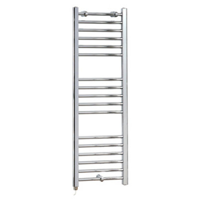 Homestylestore Chrome Straight Ladder Electric Heated Towel Rail 1200 X 400mm from B&Q