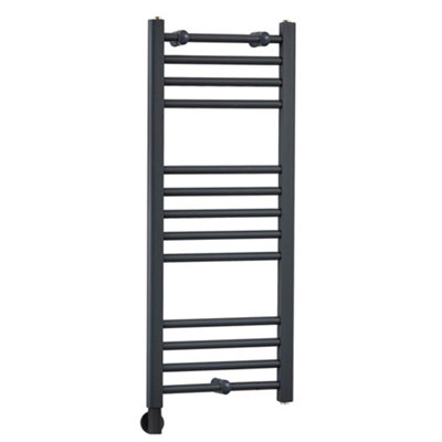 Homestylestore Anthracite Straight Ladder Electric Heated Towel Rail And Cable Cover 1000 X 400mm from B&Q