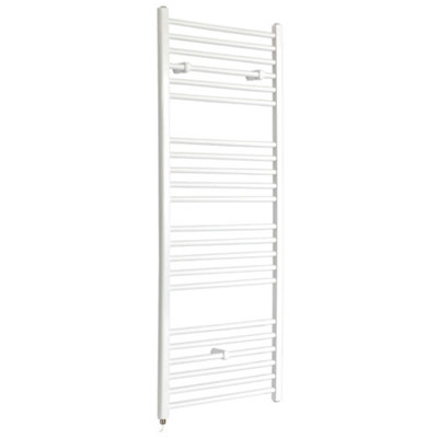 Homestylestore White Straight Ladder Electric Heated Towel Rail 1600 X 500mm from B&Q
