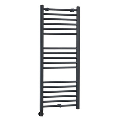 Homestylestore Anthracite Curved Ladder Electric Heated Towel Rail And Cable Cover 1200 X 500mm from B&Q
