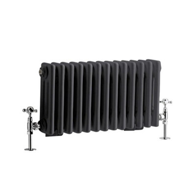 Homestylestore Anthracite Cast Iron Style Horizontal Triple Column Radiator 300 X 605mm from B&Q