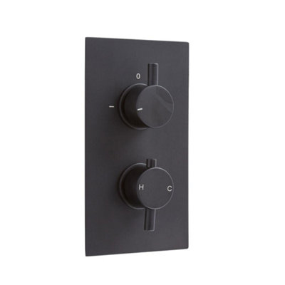 Homestylestore Black 2 Outlet Diverter Thermostatic Shower Mixer Valve from B&Q