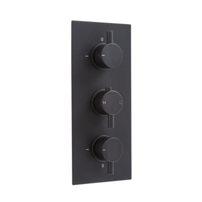 Homestylestore Black 3 Outlet Triple Diverter Thermostatic Concealed Mixer Shower Valve from B&Q