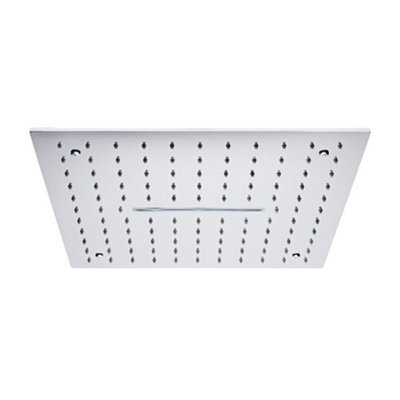 Homestylestore Chrome 400mm Square Recessed Waterblade Shower Head from B&Q