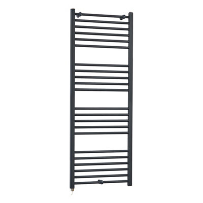 Homestylestore Anthracite Straight Ladder Electric Heated Towel Rail 1600mm X 600mm from B&Q