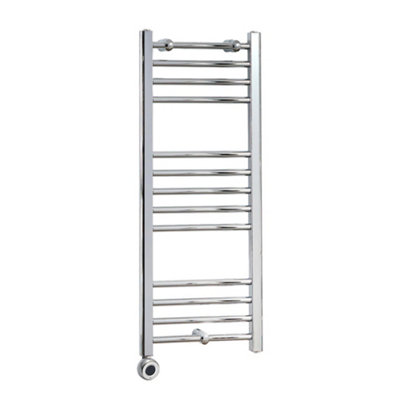 Homestylestore Chrome Straight Ladder Wifi Electric Heated Towel Rail 1000 X 400mm from B&Q
