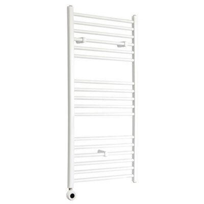 Homestylestore White Straight Ladder Wifi Electric Heated Towel Rail 1200 X 500mm from B&Q