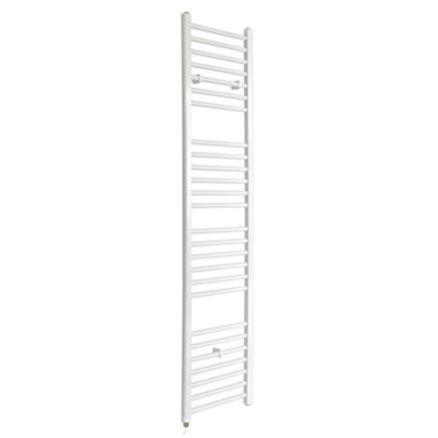 Homestylestore White Straight Ladder Electric Heated Towel Rail 1800 X 400mm from B&Q