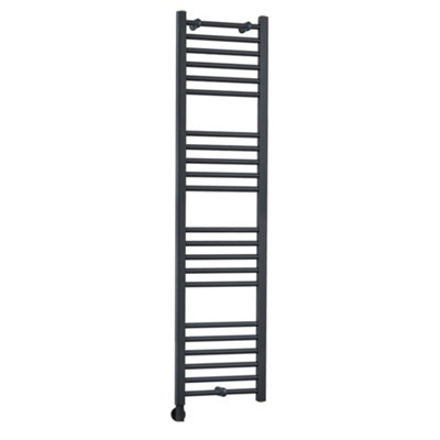 Homestylestore Anthracite Straight Ladder Electric Heated Towel Rail And Cable Cover 1600 X 400mm from B&Q