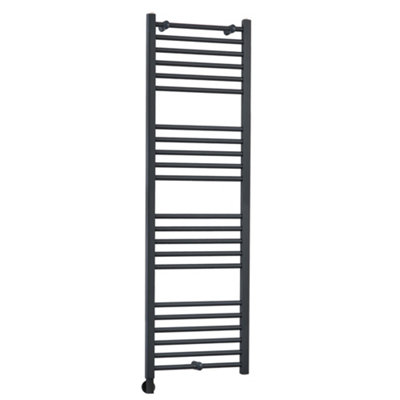 Homestylestore Anthracite Curved Ladder Electric Heated Towel Rail And Cable Cover 1600 X 500mm from B&Q