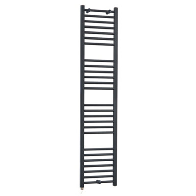 Homestylestore Anthracite Straight Ladder Electric Heated Towel Rail 1800 X 400mm from B&Q