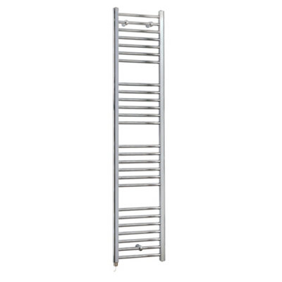 Homestylestore Chrome Straight Ladder Electric Heated Towel Rail 1800 X 400mm from B&Q