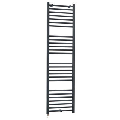 Homestylestore Anthracite Curved Ladder Electric Heated Towel Rail 1800 X 500mm from B&Q