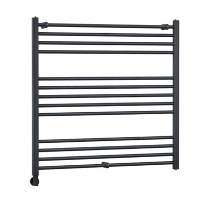 Homestylestore Anthracite Straight Ladder Electric Heated Towel Rail And Cable Cover 1000 X 1000mm from B&Q