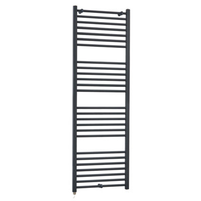 Homestylestore Anthracite Straight Ladder Electric Heated Towel Rail 1800 X 600mm from B&Q
