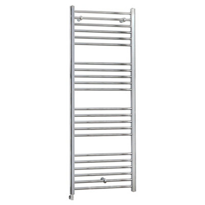 Homestylestore Chrome Curved Ladder Electric Heated Towel Rail And Cable Cover 1600Mm X 600Mm B&Q