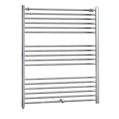 Homestylestore Chrome Straight Ladder Electric Heated Towel Rail 1200 X 1000mm from B&Q