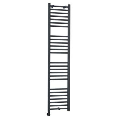 Homestylestore Anthracite Straight Ladder Electric Heated Towel Rail And Cable Cover 1800 X 400mm from B&Q