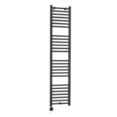 Homestylestore Anthracite Straight Ladder Wifi Electric Heated Towel Rail 1800 X 400mm from B&Q