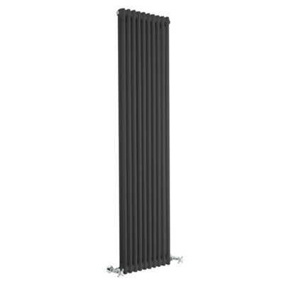 Homestylestore Anthracite Cast Iron Style Vertical Double Column Radiator 1800 X 470mm from B&Q