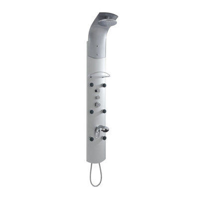 Homestylestore Chrome Exposed Thermostatic Shower Tower Panel Shower HeadHand Shower And Body Jets from B&Q