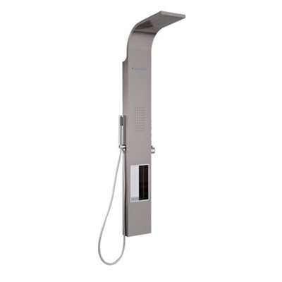 Homestylestore Chrome Shower Tower Panel With Waterblade Shower Head And Hand Shower from B&Q