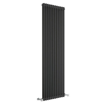 B&Q -  Anthracite Cast Iron Style Vertical Double Column Radiator 1800 X 560mm