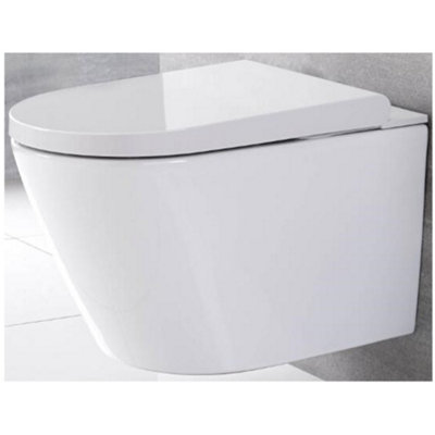 Homestylestore White Wall Hung Japanese Bidet Toilet from B&Q