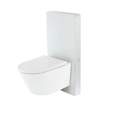 HomeStyleStore Wall Hung Japanese Bidet Toilet Complete White Wc Unit 483mm from B&Q