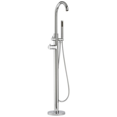 Homestylestore Chrome Freestanding Thermostatic Bath Shower Mixer Tap With Hand Shower Handset from B&Q