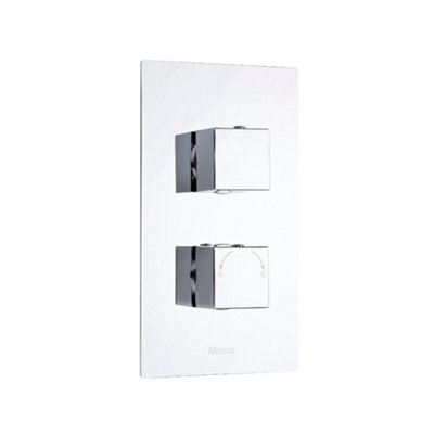Homestylestore Chrome 2 Outlet Twin Diverter Thermostatic Concealed Mixer Shower Valve from B&Q
