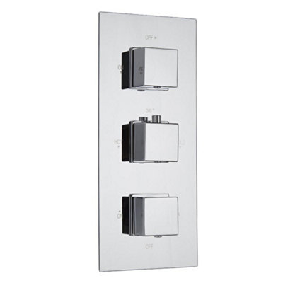Homestylestore Chrome 3 Outlet Triple Diverter Thermostatic Concealed Mixer Shower Valve from B&Q