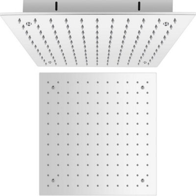 Homestylestore Chrome 400mm Square Recessed Shower Head from B&Q
