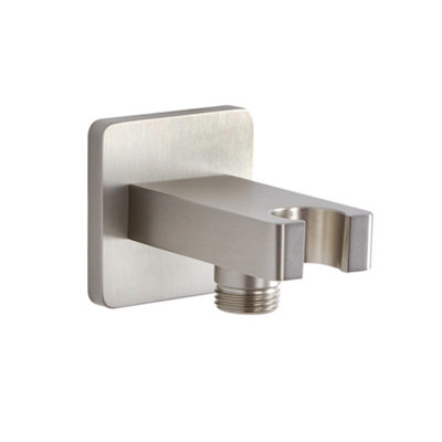 Homestylestore Brushed Nickel Hand Shower Handset Outlet Elbow And Parking Bracket from B&Q