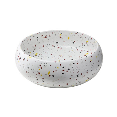 Homestylestore 360mm Terrazzo Speckled Effect Round Countertop Bathroom Basin Sink from B&Q