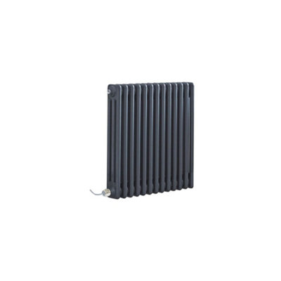 Homestylestore Anthracite 600 X 605mm Cast Iron Style Horizontal Triple Column Electric Radiator from B&Q