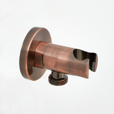 Homestylestore Copper Round Hand Shower Handset Outlet Elbow And Bracket from B&Q