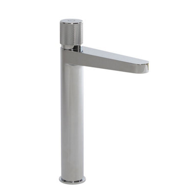 Homestylestore Chrome Deck Mounted Push Button High Rise Mono Basin Mixer Tap from B&Q
