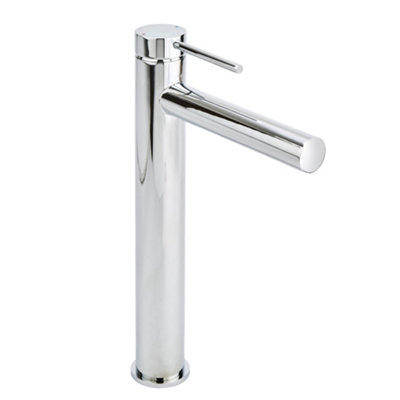 Homestylestore Chrome High Rise Mono Bathroom Basin Mixer Tap Lever Handle from B&Q